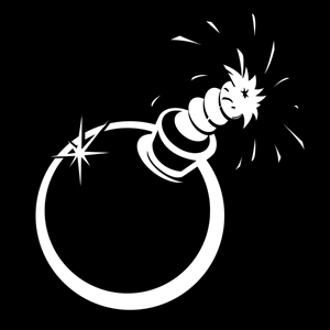 Bomb Clipart - Simple black and white vector illustration of a classic lit bomb ready to explode in your face!  You da bomb! - clipart,icon,black,and,white,bw,b&w,classic,bomb,lit,fuse,avatar,explode,explosion,da bomb