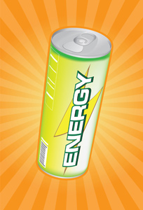 Energy Drink! - Vector illustration of a tall yellow-green energy drink can. Gradient mesh used for can. - Sport Drink, Cola, Soda, Drink, Tall, Can, Yellow, Green, Orange, Lightning, Healthy Eating, Food And Drink, Alertness, Waking up, Insomnia, jitters, Tired, Energy, Healthy Lifestyle, Healthcare And Medicine, Vitamin Pill, Sport, Vitality, Endurance, Strength, Power, Picking Up, Improvement, jolt, boost