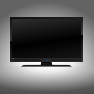 Flat Screen TV - Vector illustration of a front-facing black flat screen LCD, Plasma or L.E.D. Television ready for your image or other important message.  1920x1080 (1080p/1080i) 