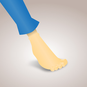 Foot - Simple vector illustration of a dainty foot stepping on the ground. - dainty,foot,clipart,icon,avatar