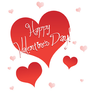 Happy Valentine's Day! - Vector illustration of hearts with the words "Happy Valentine's Day!" - Happy Valentine's Day, Clipart, Hearts, Red, Pink, Multiple
