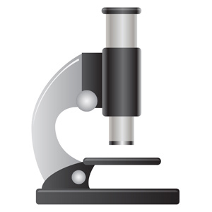 Microscope - Vector illustration of the profile of a microscope. - Black, Gray, Profile VIew, Microscope, School, Medicine, Science, Learning, Discovery, Microscopic, Biology