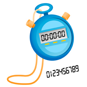 Stopwatch - Vector illustration of a blue stopwatch ready for the big race!  Additional LCD numbers have been included so you can change the time. - Blue, Stopwatch, Race, Laptime, Timer, Timing, Record, Watch, Clock, LCD, Numbers, Sports
