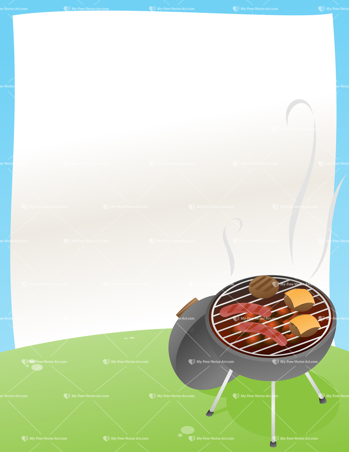 BBQ Announcement Vector illustration of a BBQ grill with a