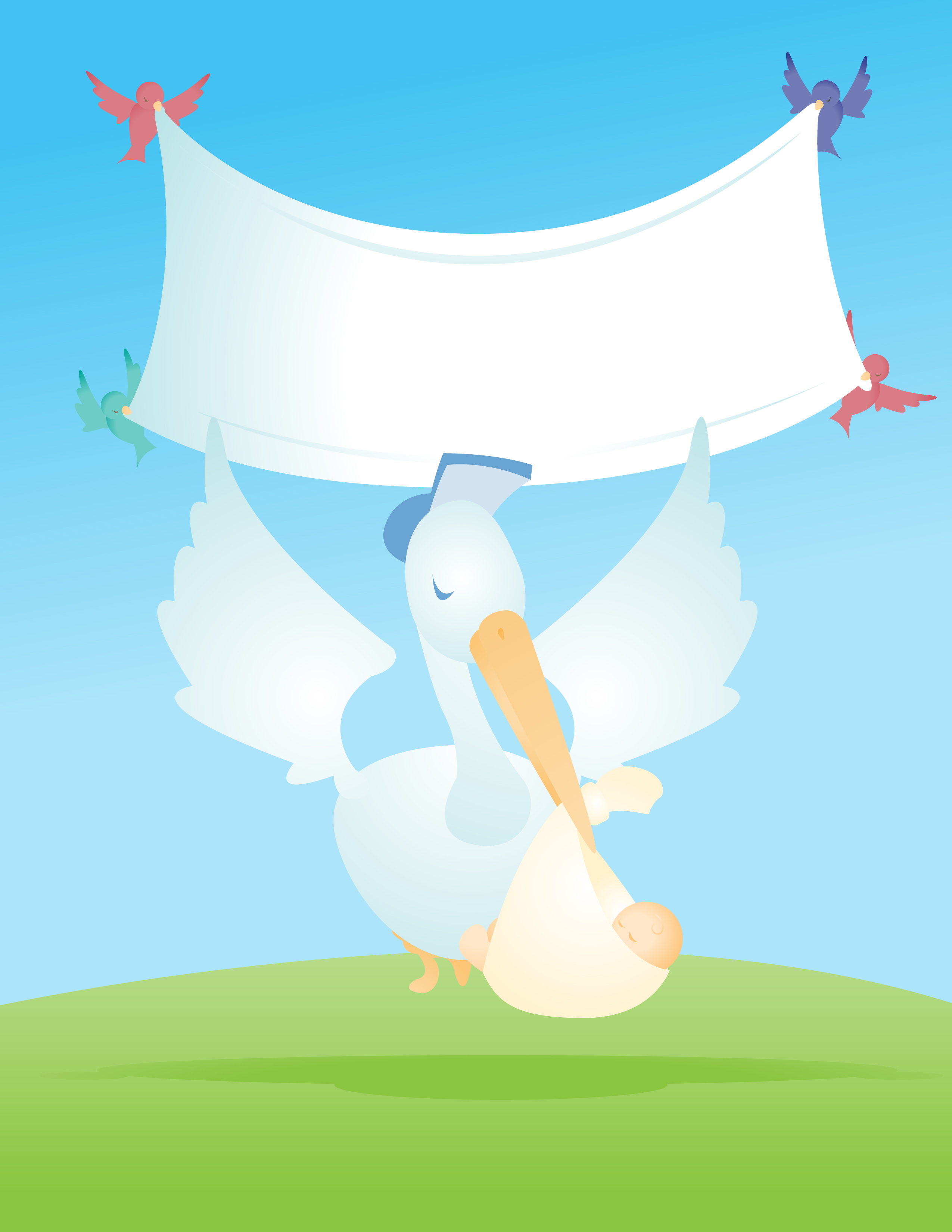 clipart image stork holding a baby - photo #36